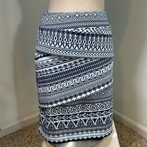 J McLaughlin Blue Nicola Skirt Women’s XS Catalina Cloth Tiered Elastic‎ Waist